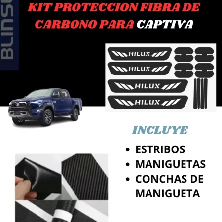 Kit Combo Proteccion Fibra De Carbono Para Hilux - Image 2