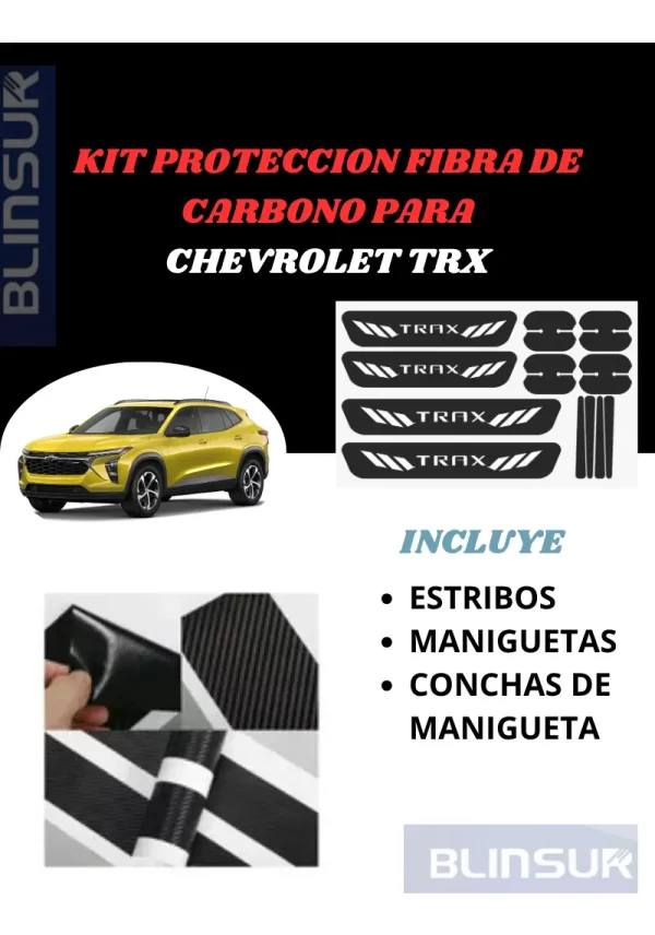 Kit Combo Proteccion Fibra De Carbono Para Trax