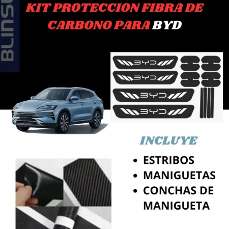 Kit Combo Proteccion Fibra De Carbono Para Byd - Image 2