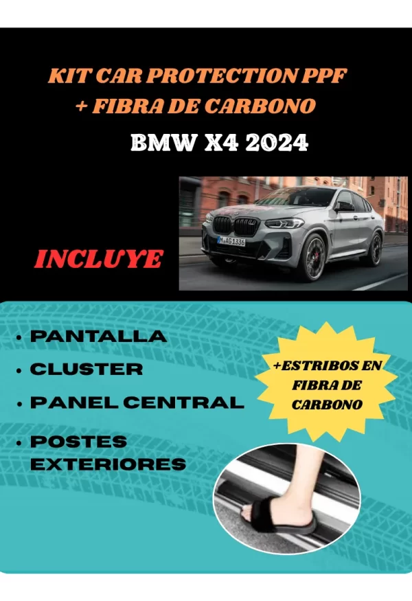 Kit Car Ppf Y Fibra De Carbono Para Bmw X4 2024
