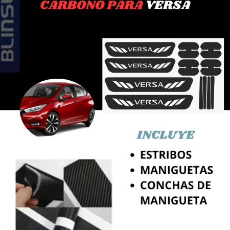Kit Combo Proteccion Fibra De Carbono Para Versa - Image 2