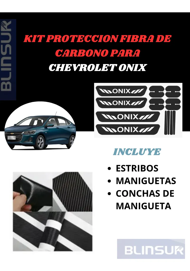 Kit Combo Proteccion Fibra De Carbono Para Onix - Image 2