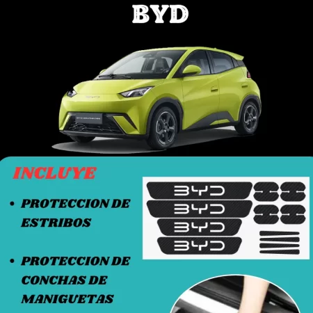 Kit Proteccion Estribos Y Maniguetas Fibra De Carbono  P/byd - Image 2