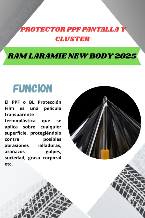 Protección Ppf Pantalla Y Clúster Para Ram Laramie 2025