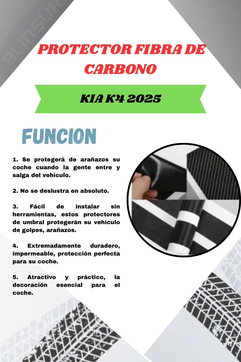 Proteccion Fibra De Carbono Postes Para Kia K4 2025 - Image 2