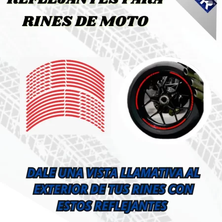 Sticker Reflejante Lineas Rojas Para Rines De Moto - Image 2