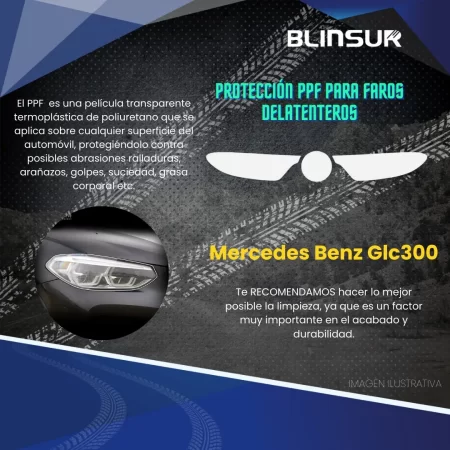 Sticker Protección Ppf Faros Y Emblema Mercedes Benz Glc300 - Image 2