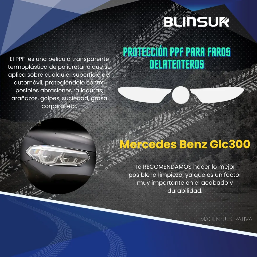 Sticker Protección Ppf Faros Y Emblema Mercedes Benz Glc300 - Image 2