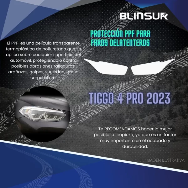 Sticker Protección Ppf Faros Tiggo 4 Pro 2023