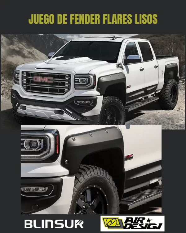 Juego Cantoneras Lisos Gmc Sierra 1500/2500 2016-2018