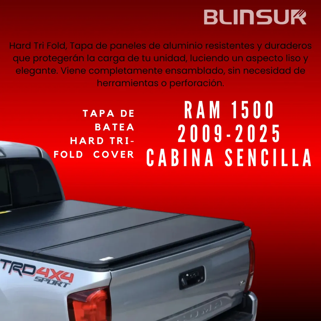 Tapa Batea Triptica Para Ram 1500 2009-2025 Cabina Sencilla - Image 2