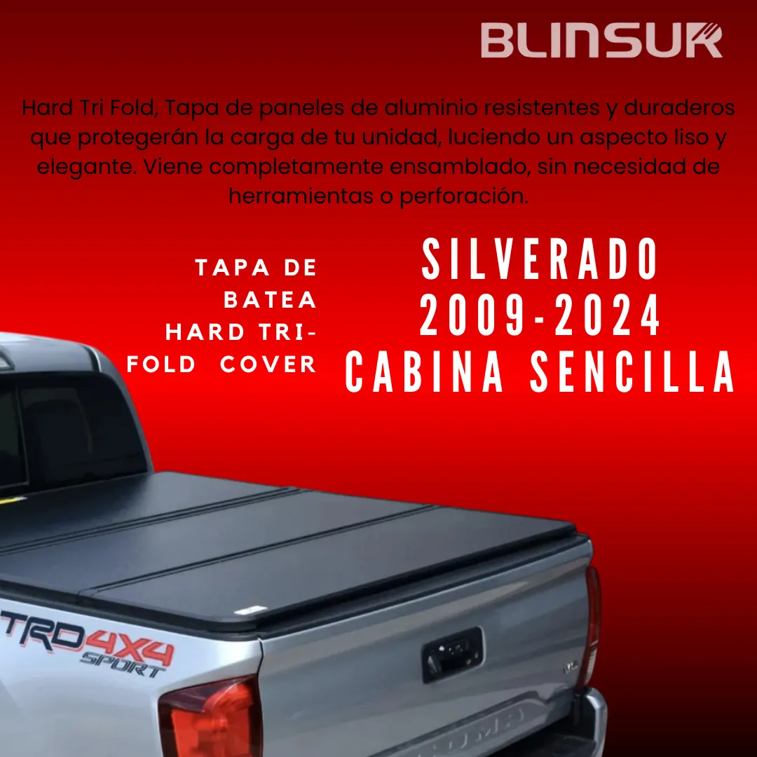 Tapa Batea Triptica Para Silverado 2009-2024 Cabina Sencilla - Image 2