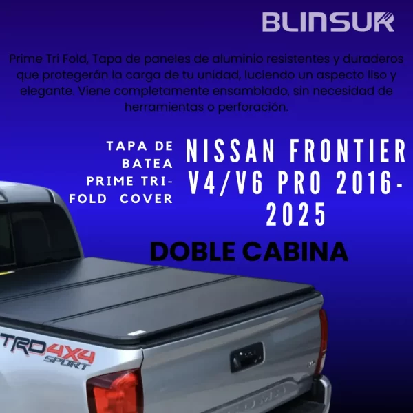 Tapa Cubre Batea Tri-fold Para Nissan Frontier 2016/2025