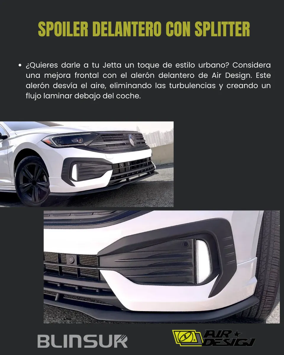 Spoiler Delantero Con Splitter Vw Jetta 2022-2024 - Image 2