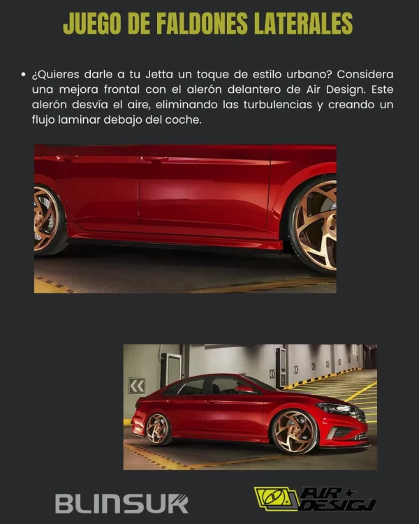 Juego De Faldones Laterales Para Vw Jetta 2022-2025