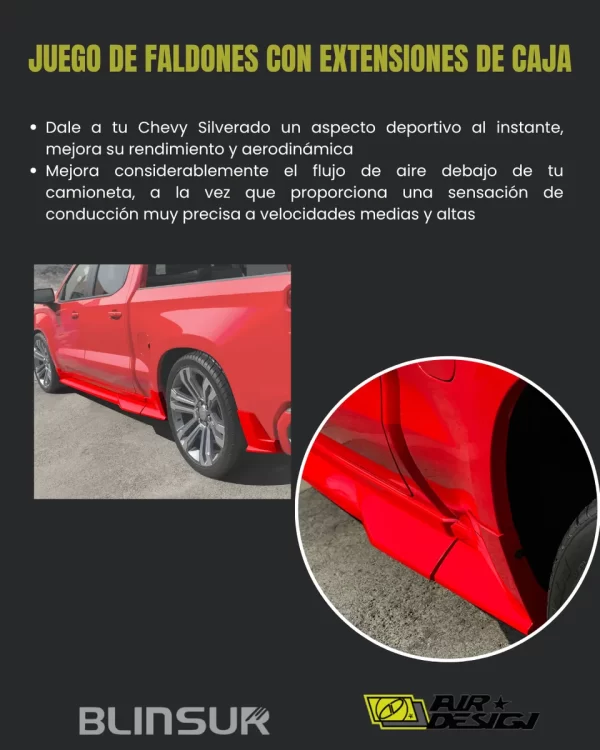 Juego De Faldones Con Ext Chevrolet Silverado 1500 2019 2025