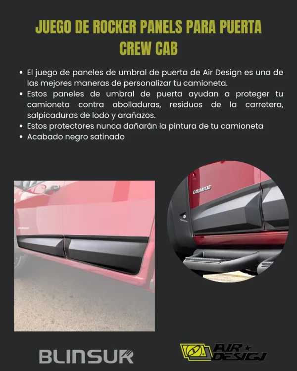 Juego De Rocker Panels Crew Cab Colorado 2016-2022