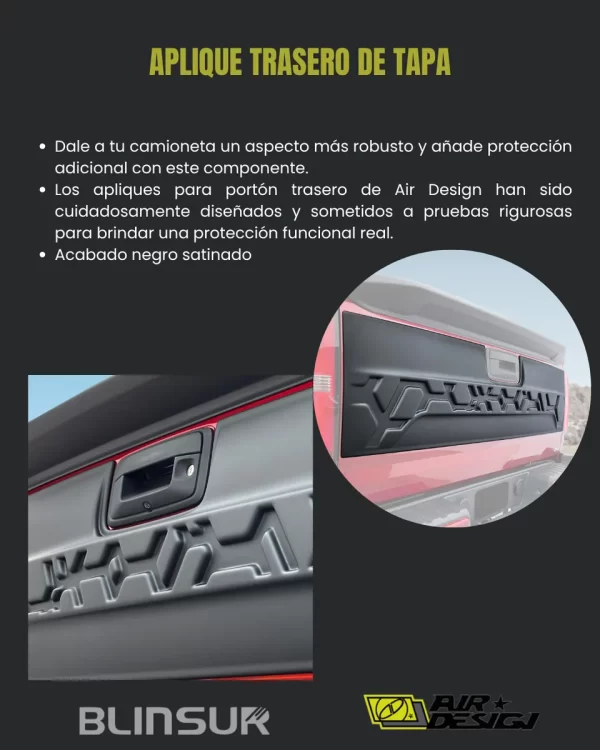 Aplique Trasero De Tapa Airdesign Chev Colorado 2016 2022