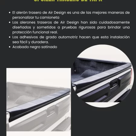 Spoiler Trasero De Tapa Airdesign Chev Colorado 2016 2022 - Image 2