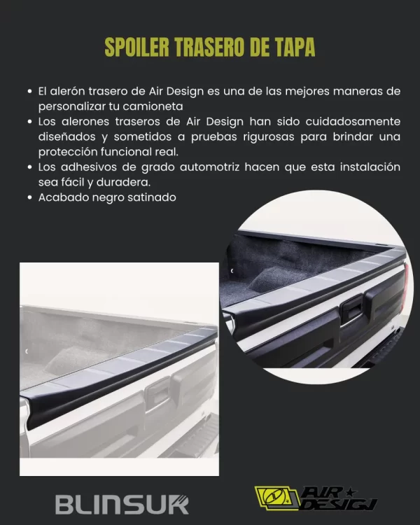 Spoiler Trasero De Tapa Airdesign Chev Colorado 2016 2022