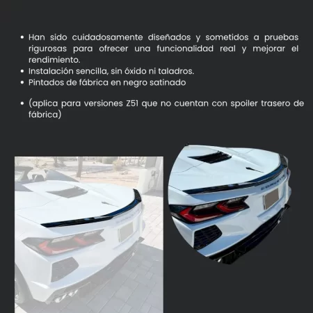 Alerón De Bajo Perfil Para Chevrolet Corvette C8 2020  2025 - Image 2