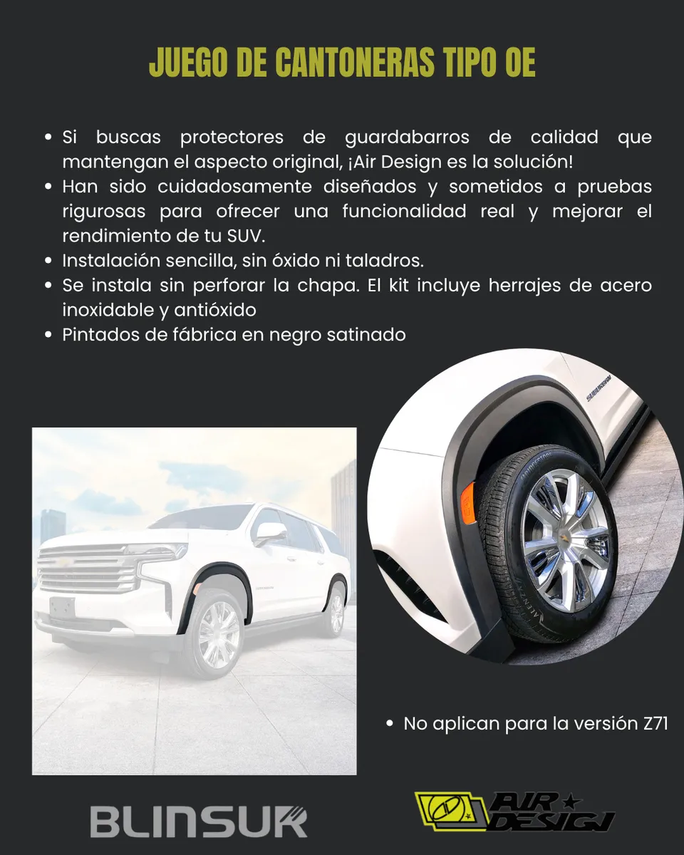 Juego De Cantoneras Chev Suburban Tipo Oe 2021-2024 - Image 2