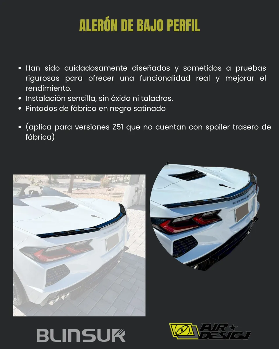 Alerón De Bajo Perfil Para Chevrolet Corvette C8 2020 - 2025 - Image 2