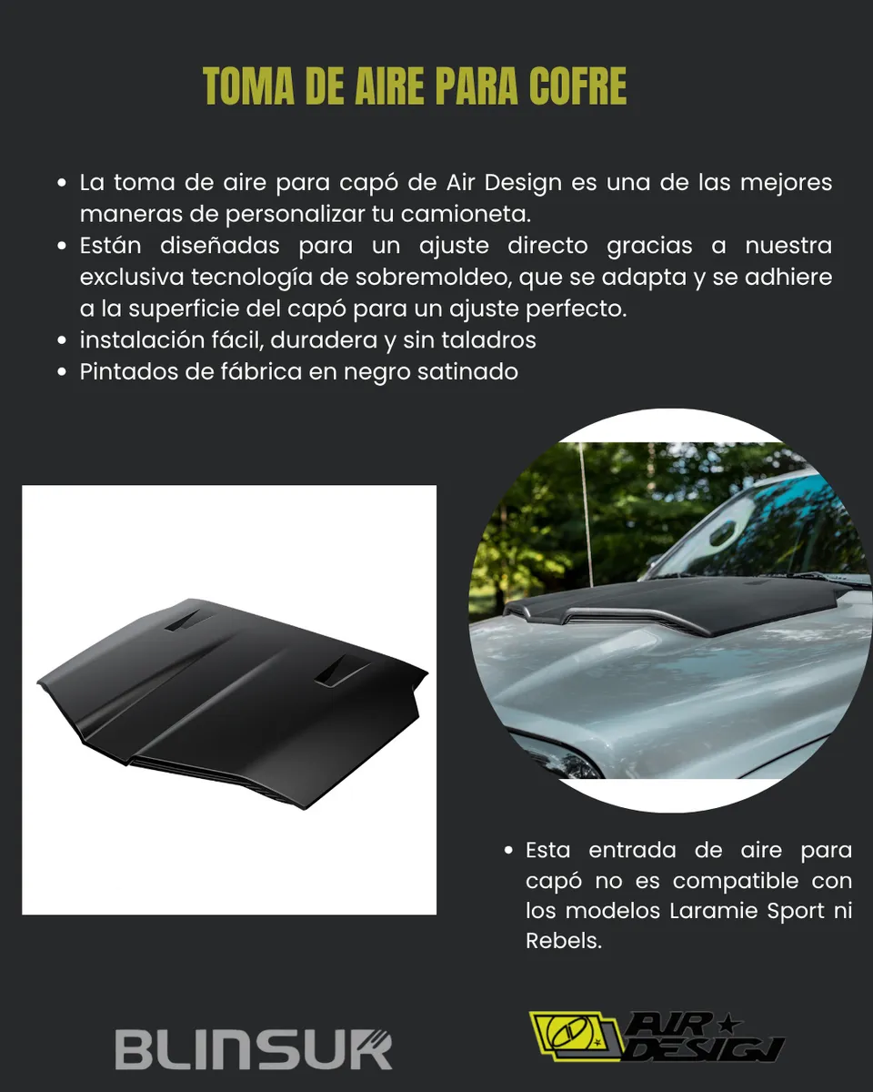 Toma De Aire De Cofre Ram 1500 Classic Ds/dj 2010 - 2024 - Image 2