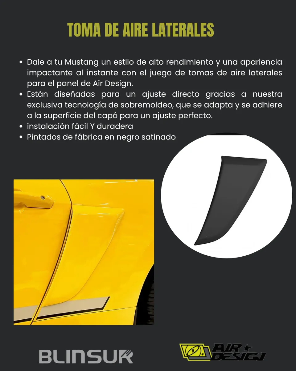 Tomas De Aire Laterales Airdesign Mustang 2024  2025 - Image 2