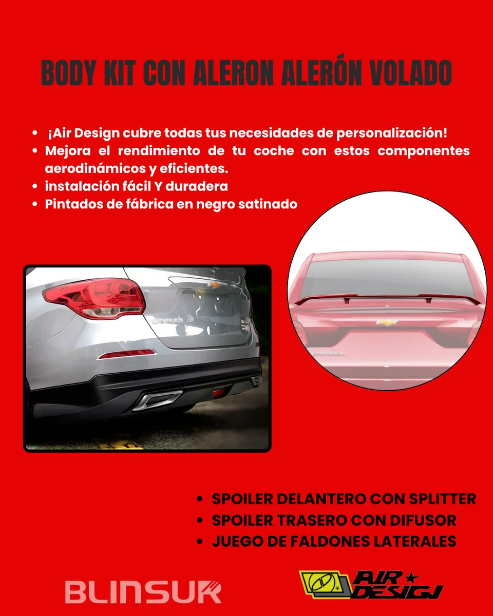 Body Kit Con Alerón Volado Air Design Cavalier 2017 - 2021 - Image 2