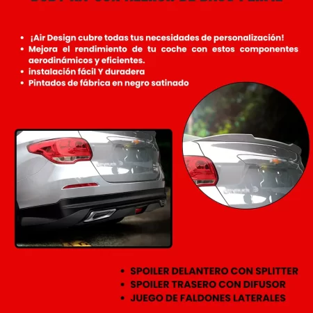 Body Kit Con Alerón De Bajo Perfil Cavalier 2017  2021 - Image 2