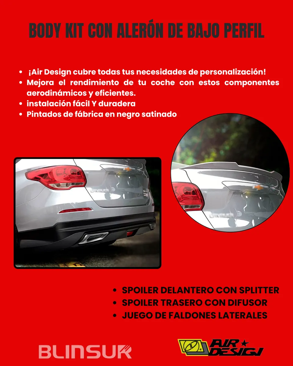 Body Kit Con Alerón De Bajo Perfil Cavalier 2017  2021 - Image 2
