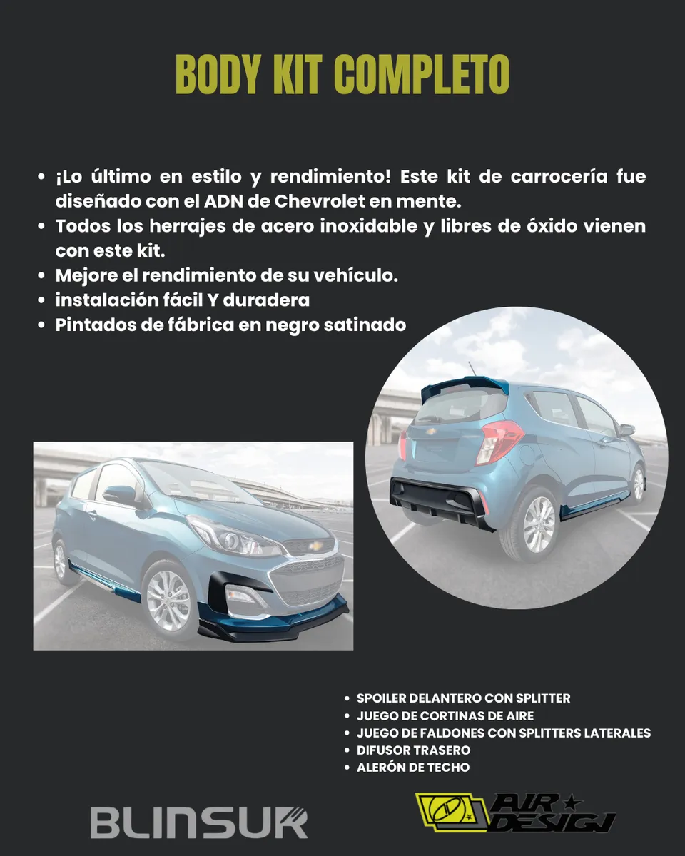 Body Kit Completo Air Design Chevrolet Spark 2019  - 2021 - Image 2