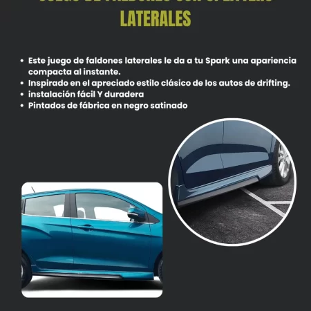 Juego De Faldones Con Splitters Laterales Spark 2017  2021 - Image 2