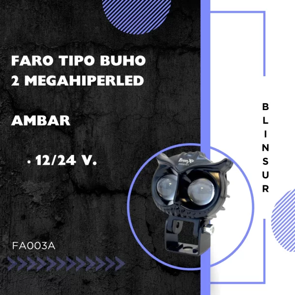Faros Universal Búho 12 Hiperleds 12-24v Bicolor