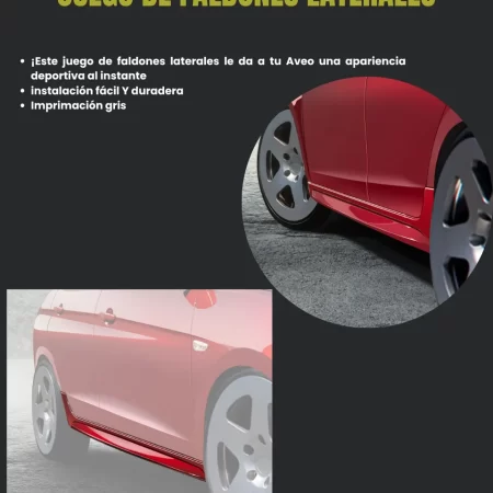 Juego De Faldones Laterales Chevrolet Aveo 2018 - 2022 - Image 2