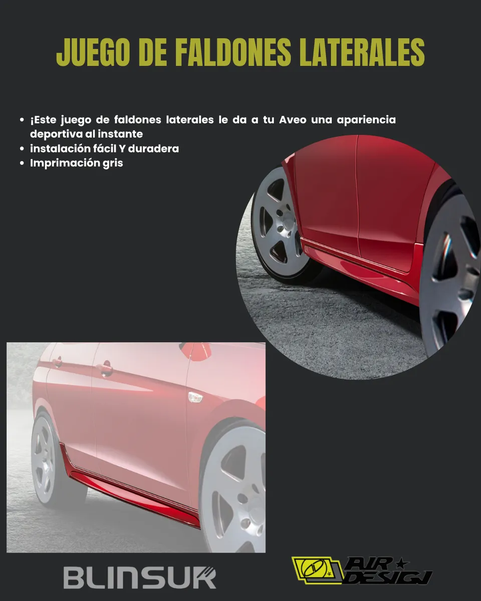 Juego De Faldones Laterales Chevrolet Aveo 2018  2022 - Image 2