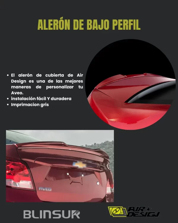 Alerón De Bajo Perfil Chevrolet Aveo 2018 - 2022