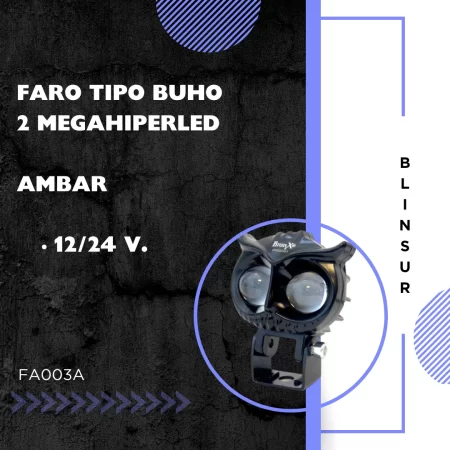 Par De Faros Universal Búho 12 Hiperleds 12-24v Bicolor - Image 2