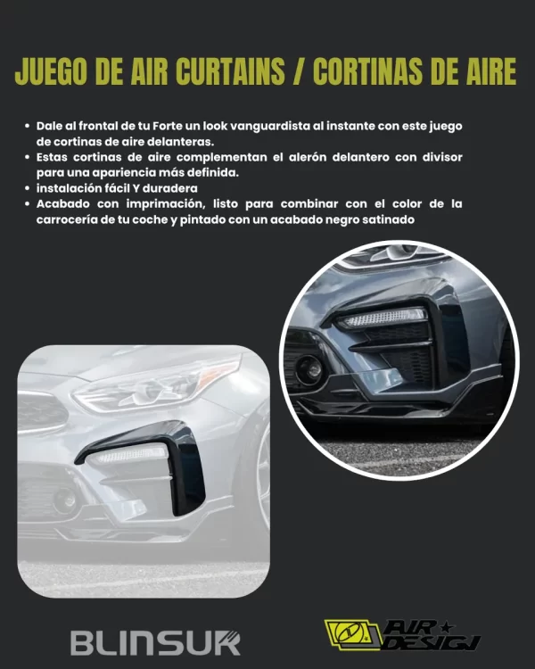 Juego De Cortinas De Aire Air Design Kia Forte 2019 - 2021
