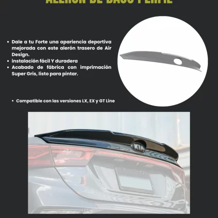 Alerón De Bajo Perfil Air Design Kia Forte 2019  2021 - Image 2