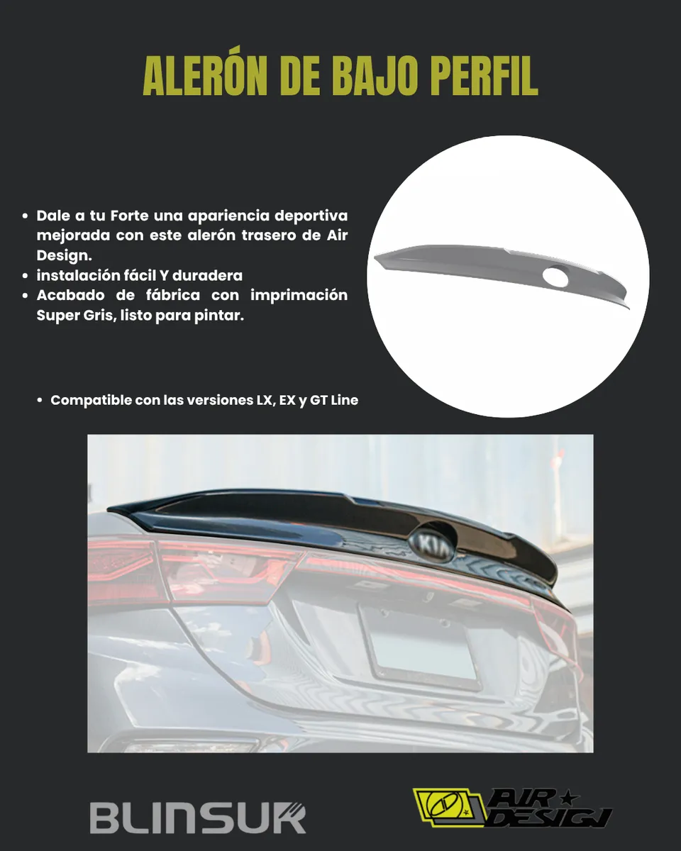 Alerón De Bajo Perfil Air Design Kia Forte 2019 - 2021 - Image 2