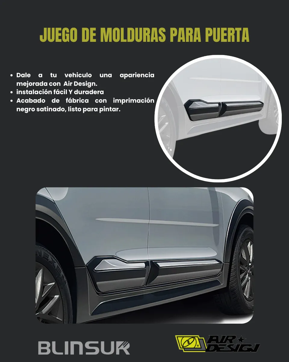 Molduras De Puerta Ancha Airdesign Kia Rio 2018 2020 - Image 2