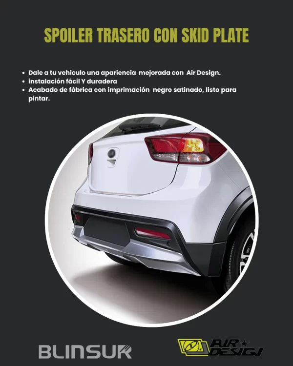 Spoiler Trasero Con Skid Plate Kia Rio Hb 2018-2020