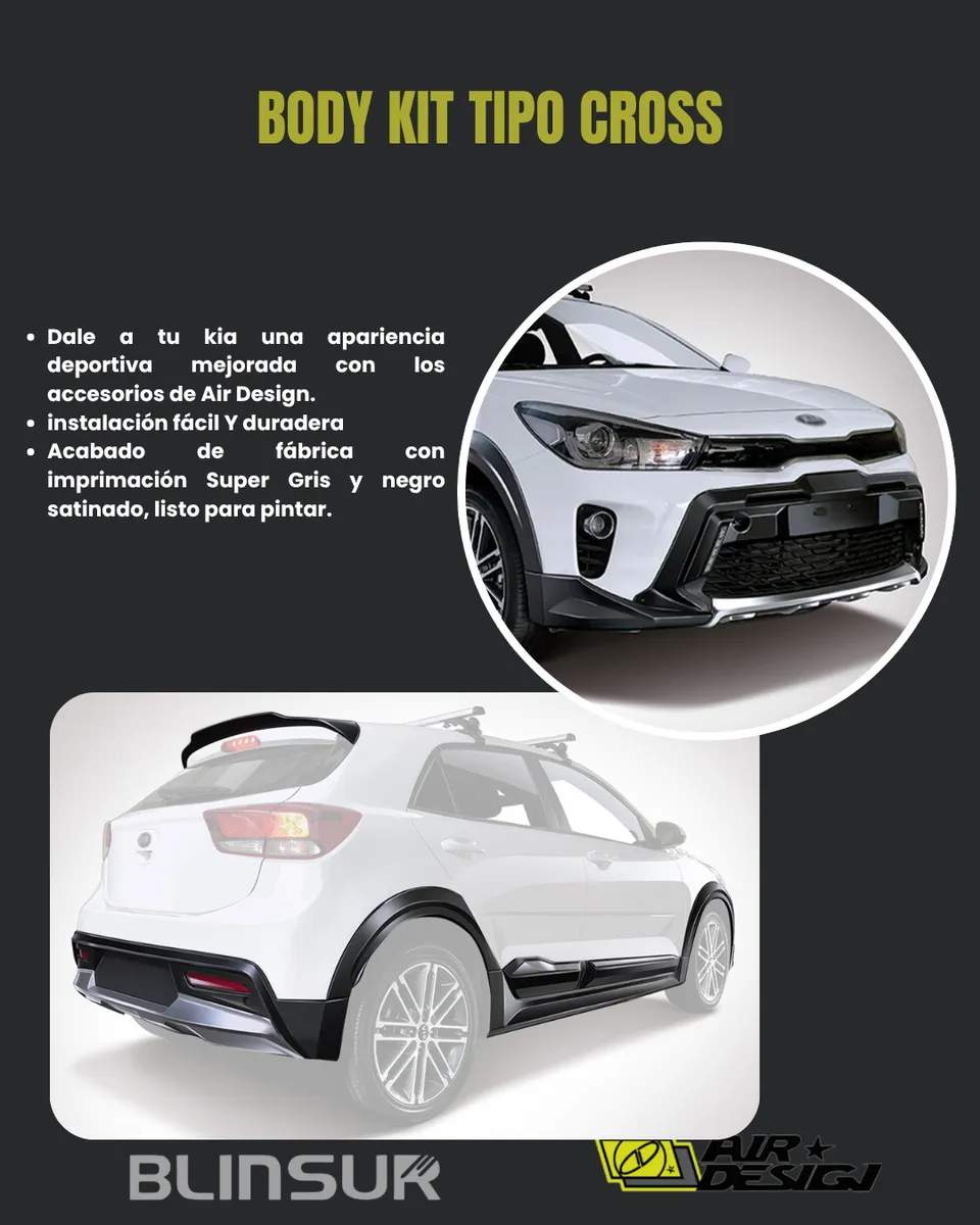 Body Kit Tipo Cross Air Design Kia Rio Hatchback 2018 2020 - Image 2