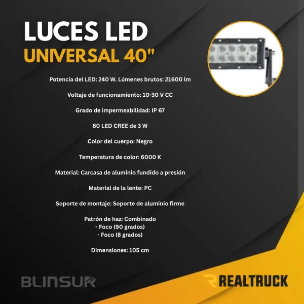Luces Led - Go Rhino Universal Barra De 40in.