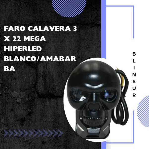 Faro Calavera Mega Hiperled Blanco/amabar