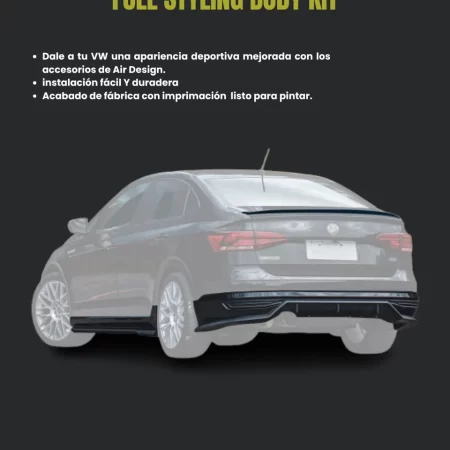 Body Kit Con Alerón De Bajo Perfil Vw Virtus 2020  2022 - Image 2