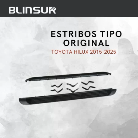 Estribos Negros Para Toyota Hilux D Cabina 2015 - 2025 - Image 2