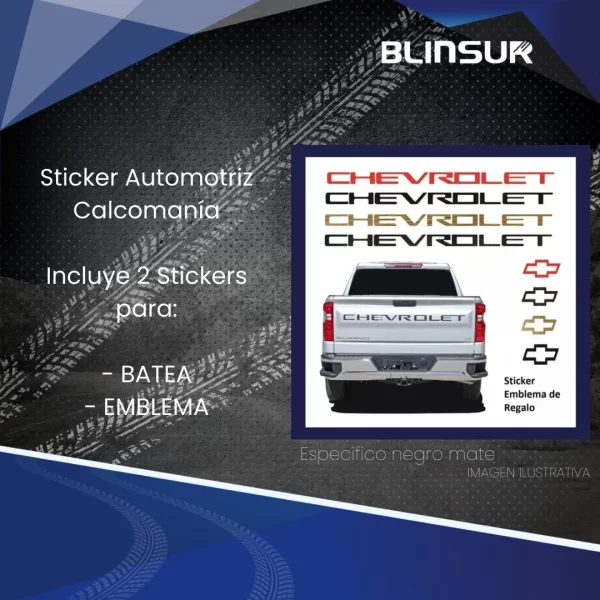 Calcomanía  Bl Protection Film Para Chevrolet Silverado